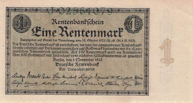 1 Rentenmark 1923